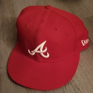 2 Atlanta Braves flat top hats